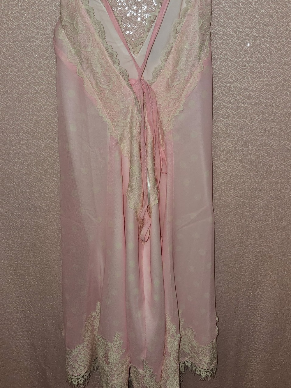 NWOT Lace-Trim Pink Midi Slip Dress - Picture 7 of 7